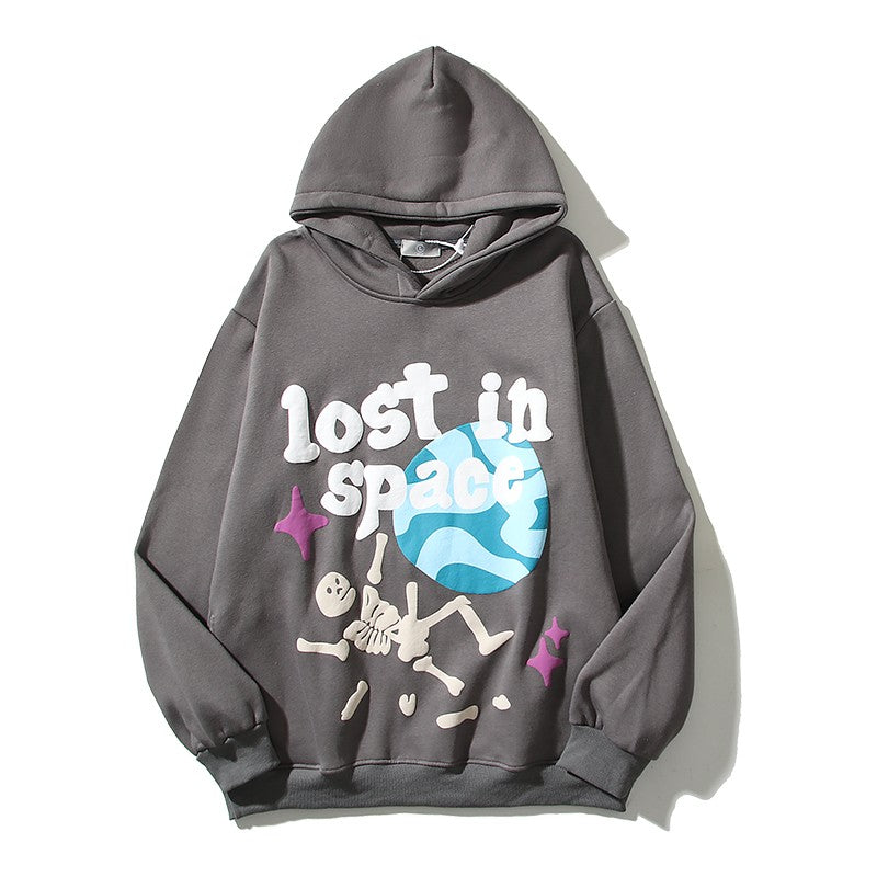 Sunshine oversize retro graffiti printed letter hoodies