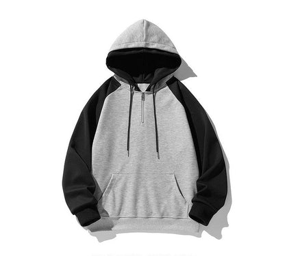 Pullover drawstring hoodies unisex patchwork oversize couple wear