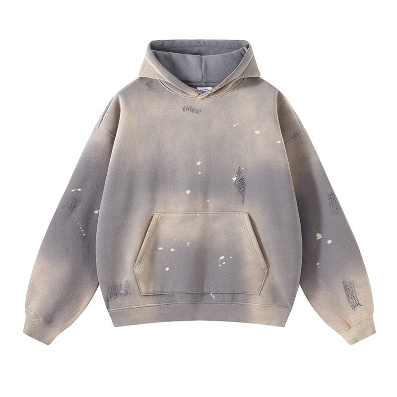 Personalized urban washed splash-ink hoodies