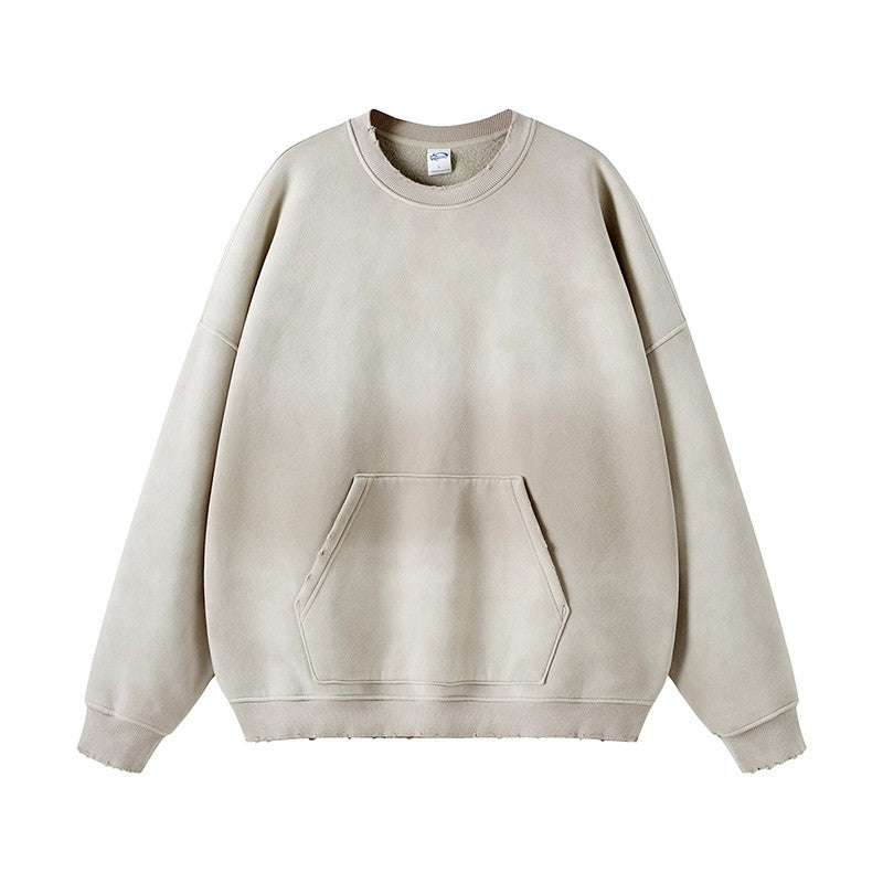 Chapais Wash Spray Dye Worn Round Neck Unisex Oversize