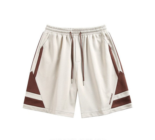 Contrasting color splicing sports shorts for men in summer