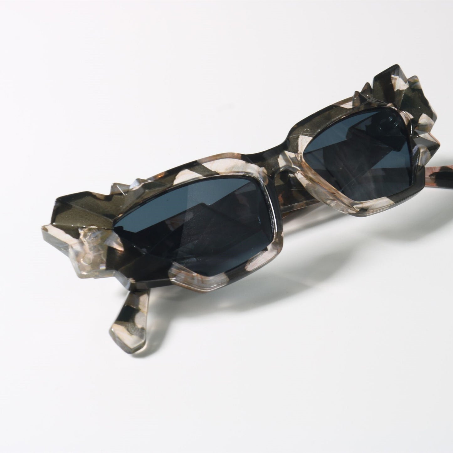 Unique ore cutting myopia crystal sunglasses