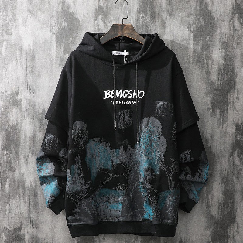 Hoodies hand mad painting men's pullover