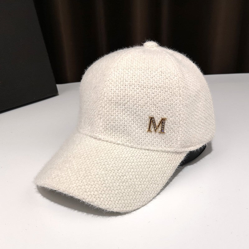 Thickened hat mohair peaked hat unisex baseball cap