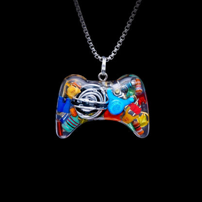 Original cyberpunk necklace hip-hop game controller pendant keychain