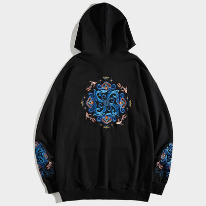 Embroidery Hooded Sweater Men's Hoodies