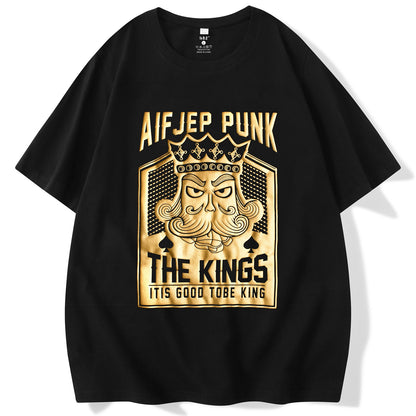 The king T-shirt pure cotton men's top