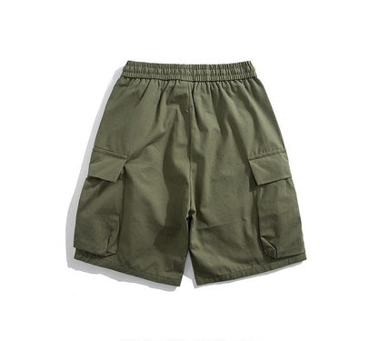 Multi-pocket cargo shorts for men in summer loose mid-length pants