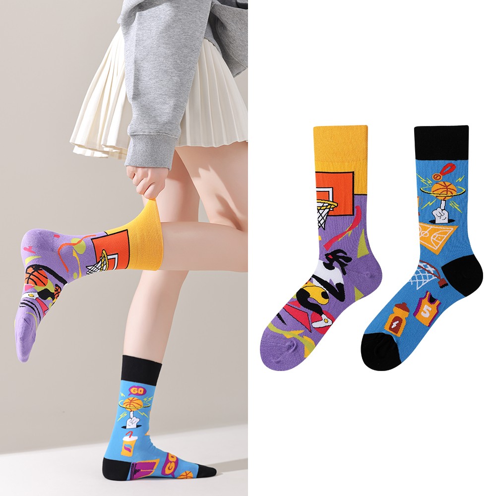 Trendy socks original men and women cartoon creative middle tube cotton socks