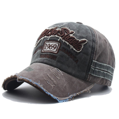 Hat Men's Retro Baseball Cap Washed Old Denim Cap