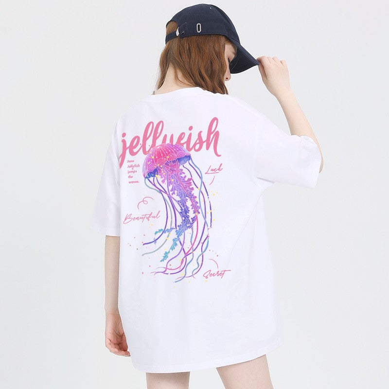 Jellyfish women's short-sleeved cotton summer loose top