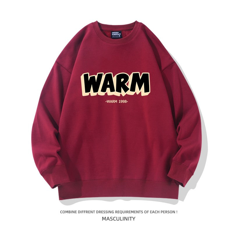 Burgundy heavyweight hoodies oversize couple pullover