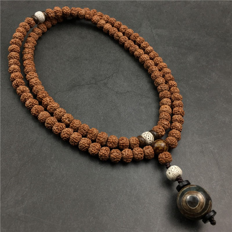 108 Natural Bodhisattva Necklaces with Vintage Celestial Beads