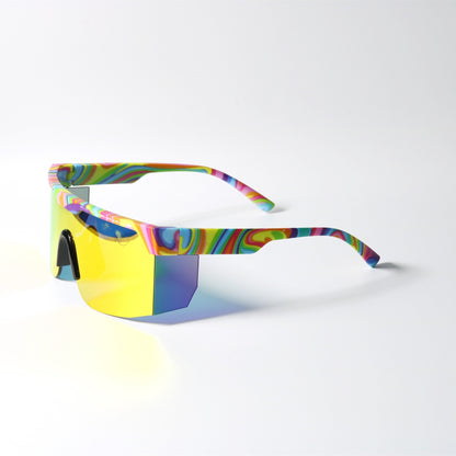 Colorful windproof goggles cycling reflective sunglasses