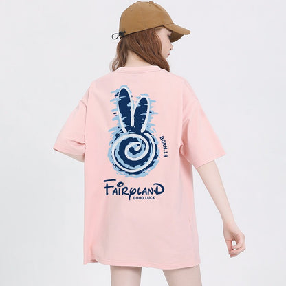 Rabbit short-sleeved t-shirt women's tops design sense