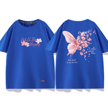 Butterfly t-shirt women's summer wear