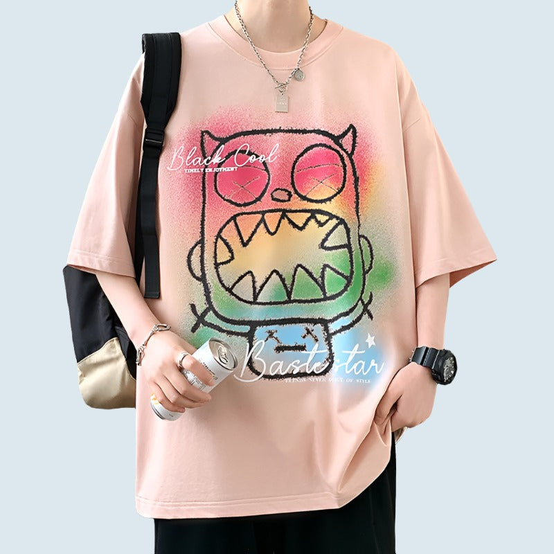 Color splash summer t-shirt unisex loose casual t-shirt top camicia