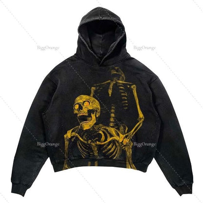 Oversize Ice Punk Design Printed Hip hop Hoodie Streetwear Gothic pullover