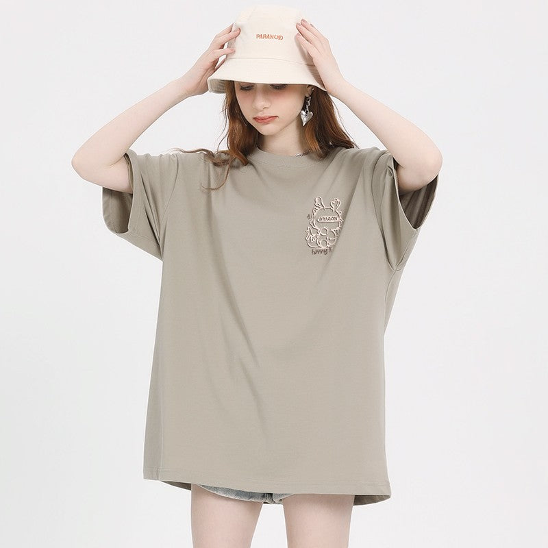 Brown T-shirt for women spring and summer top trend