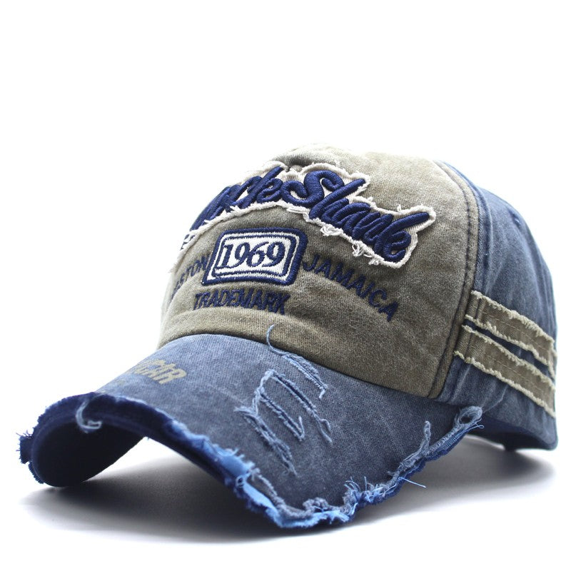 Hat Men's Retro Baseball Cap Washed Old Denim Cap