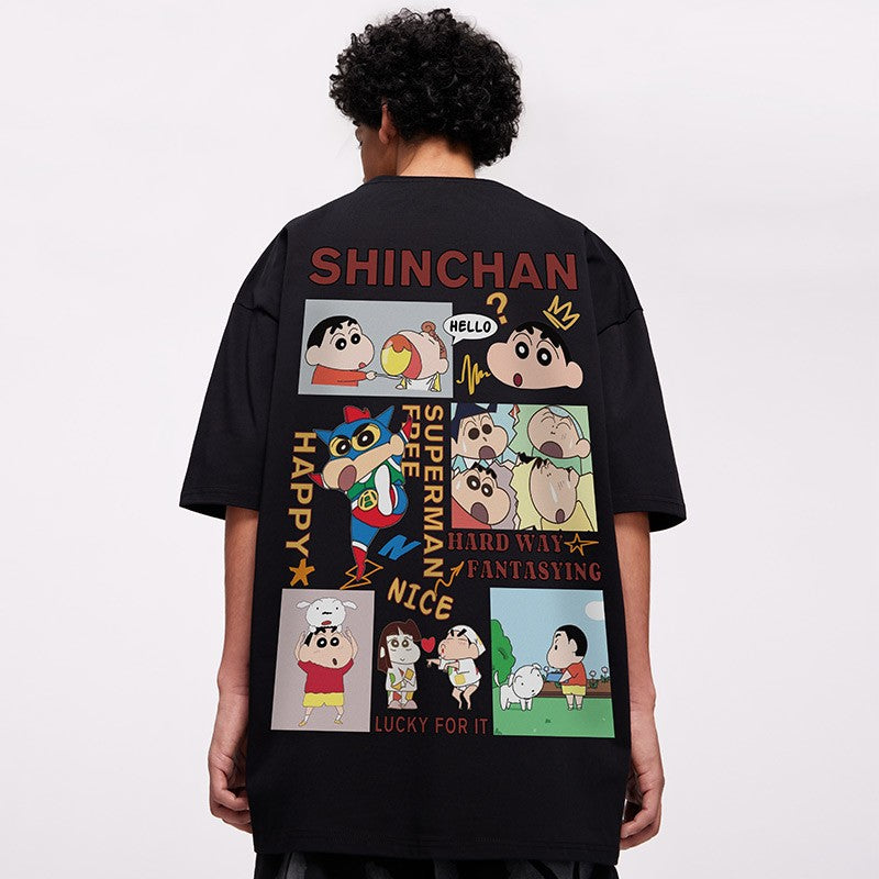 Trendy cartoon t-shirt sommer plus plus größe halbarm kleidung zu