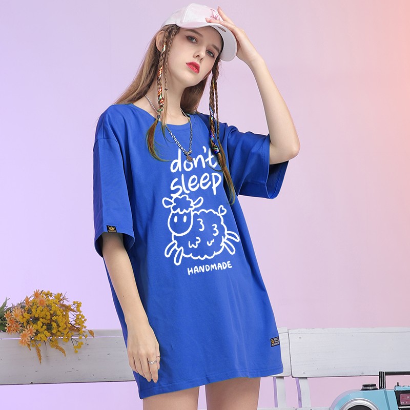 Camicia da donna oversize women lamb pattern t-shirt short-sleeved summer unisex couple wear