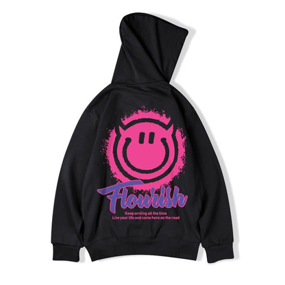 Smile Hooded sweatshirt men's oversize winter wear