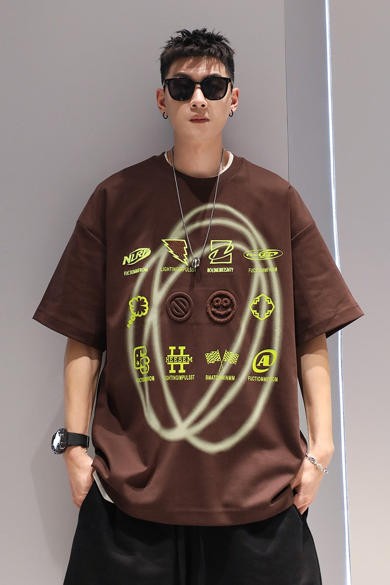 Smiling Face T-shirt for Men's Summer Light Style Unisex Wear