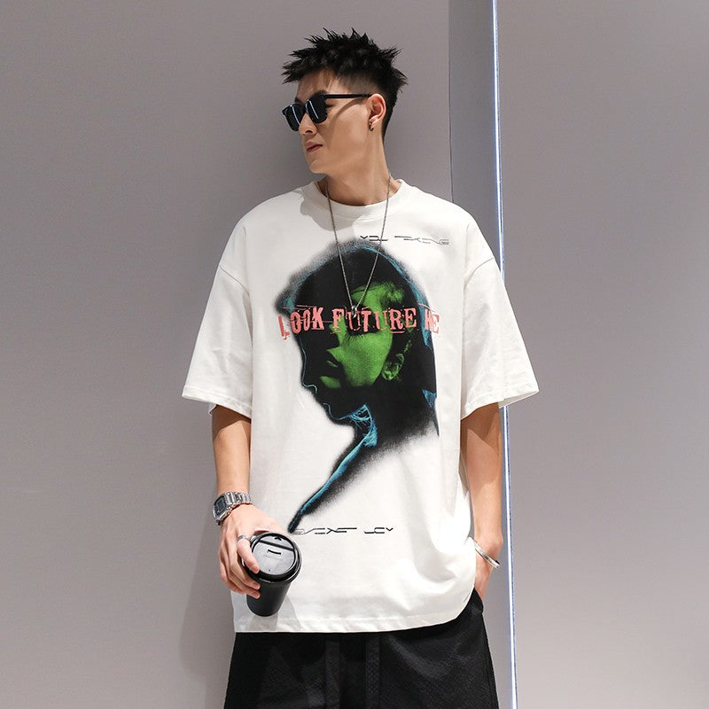 Face print T-shirt oversize unisex vintage t-shirt