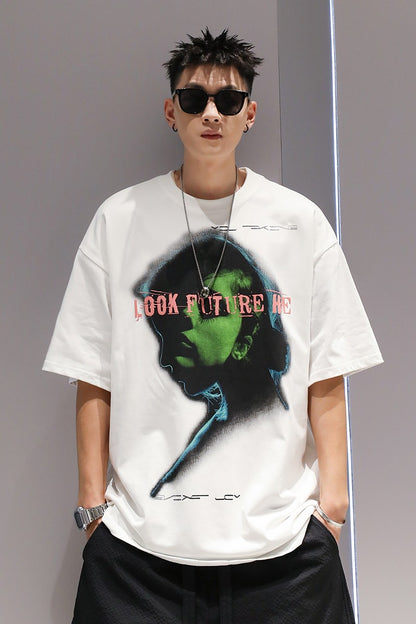 Face print T-shirt oversize unisex vintage t-shirt