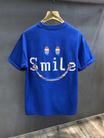 T-shirt high-end counter face embroidery short-sleeved men's T-shirt