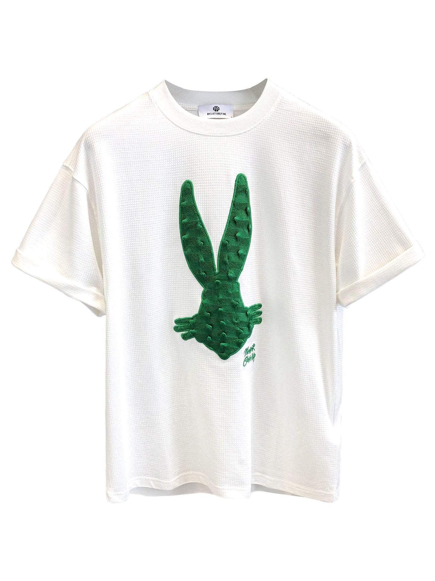 3D T-shirt long-eared rabbit embroidery T-shirt for men