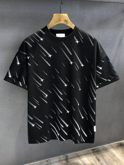 Shower Fully Printed Heavy Short-Sleeved T-Shirt Men's Summer Loose T-Shirt Couple