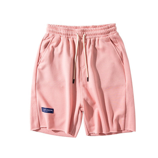 Pink shorts men summer outerwear casual sports loose fitting