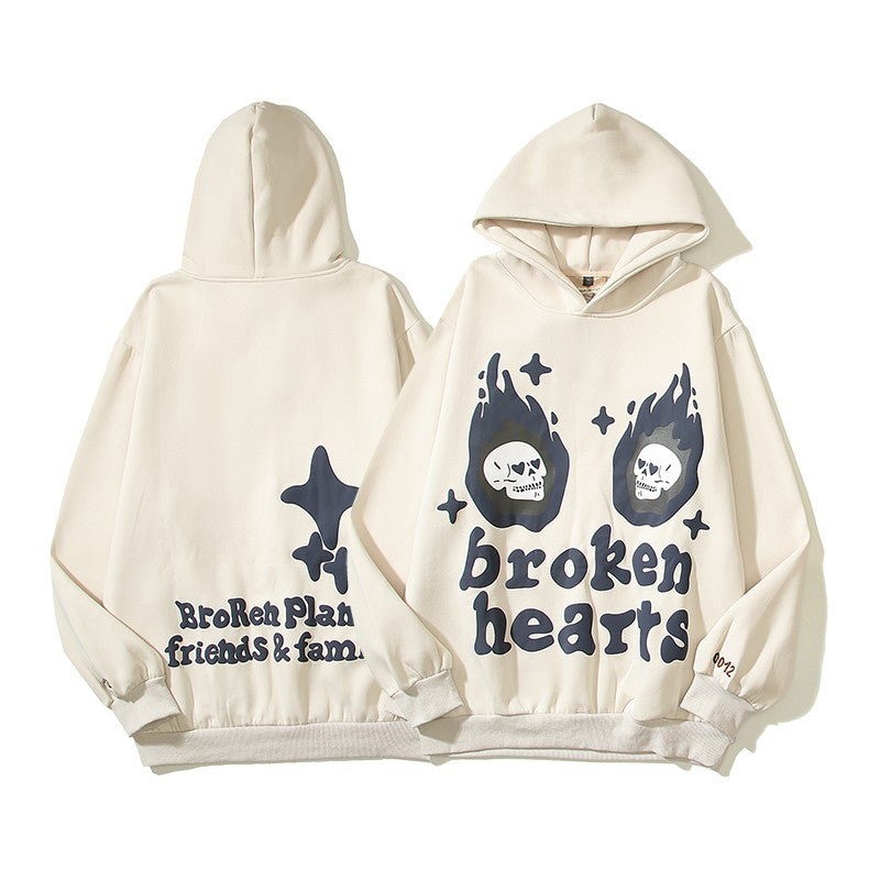 Broken hoodies unisex high street graffiti hooded sweatshirt