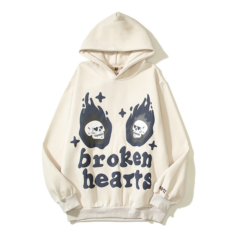 Broken hoodies unisex high street graffiti hooded sweatshirt