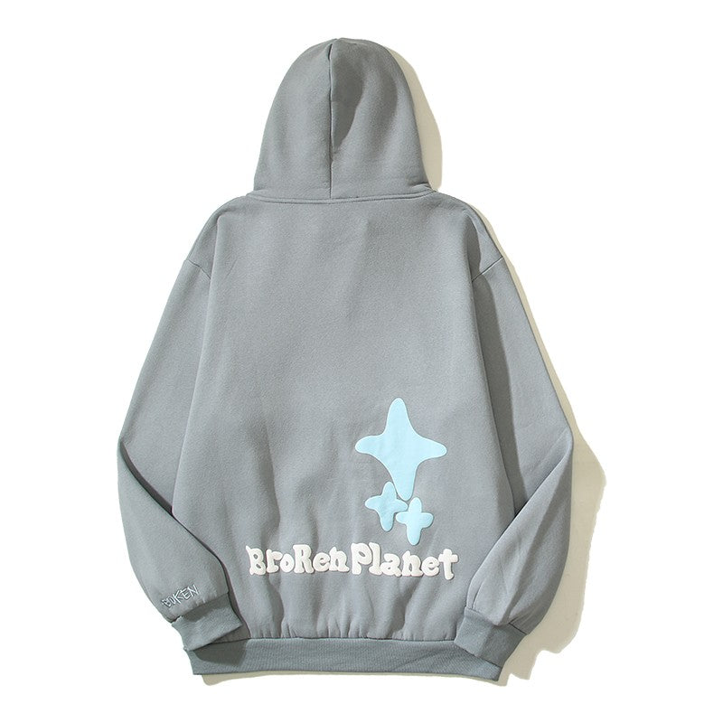 Foam graffiti hooded sweatshirt for men and women casual loose hoodie