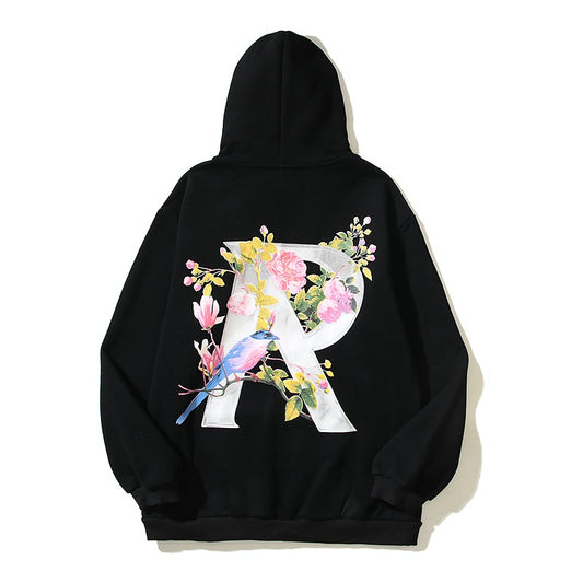 Floral pullover oversize unisex couple wear hiphop style