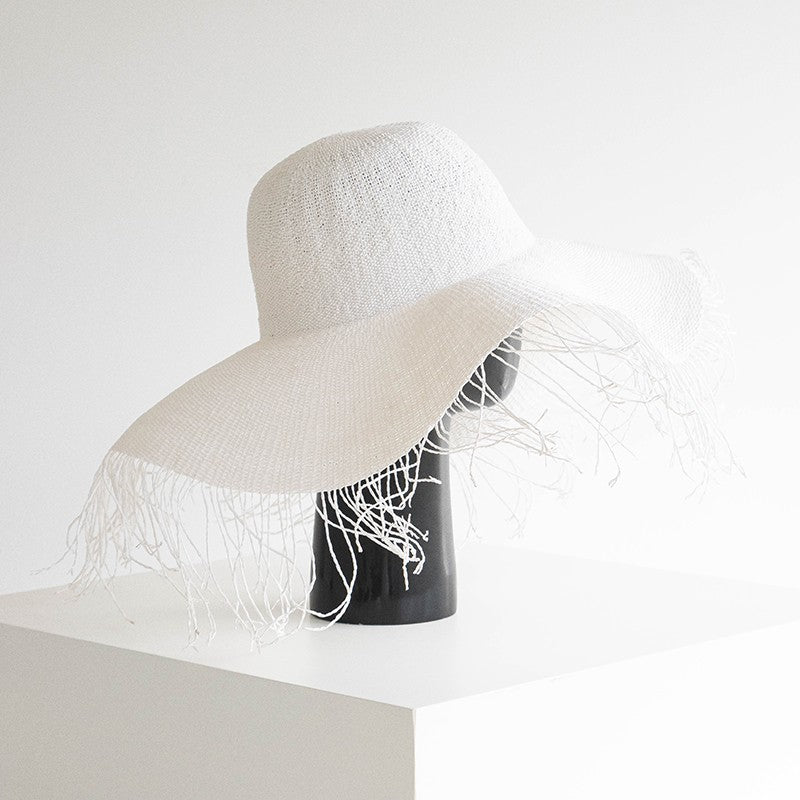 Hat woolen brimmed round top large brimmed woven straw hat for outdoor