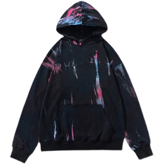 Pullover tie-dye hoodies gradient loose oversize hip-hop wear