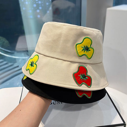 Patch fisherman hat summer casual basin hat bucket hat for women