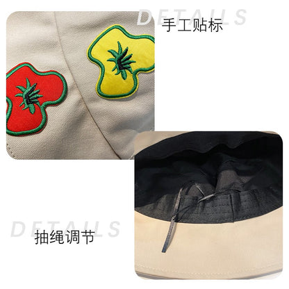 Patch fisherman hat summer casual basin hat bucket hat for women