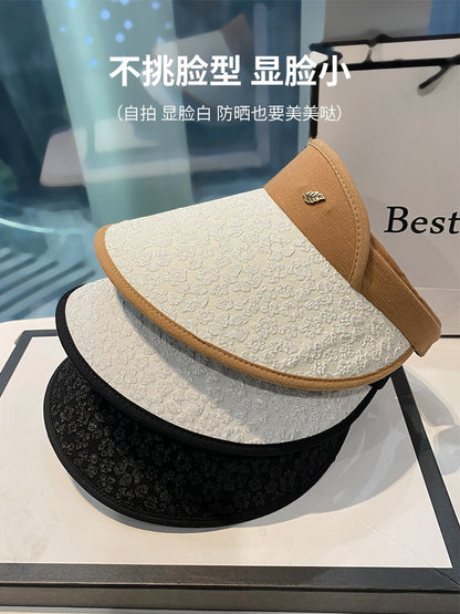 Black rubber straw hat big brim UV sunscreen hat