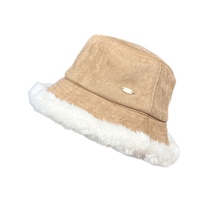 Winter versatile plush fisherman hat for women