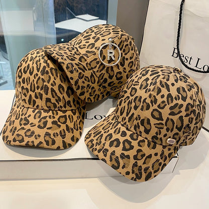 Face Hats for women leopard print peaked caps