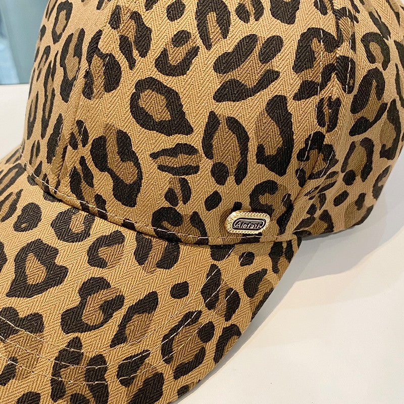 Face Hats for women leopard print peaked caps