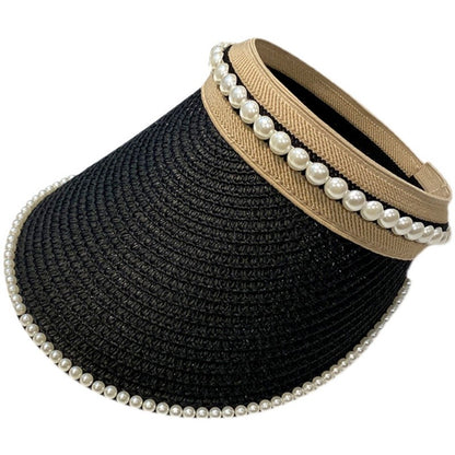 Empty top large brimmed straw hat for women sunshade hat