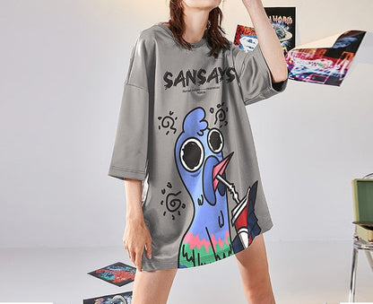 T shirt Masked Pigeon Summer Loose Comfortable Top