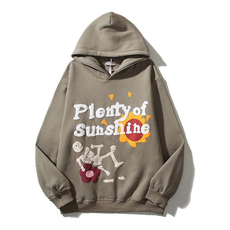 Sunshine oversize retro graffiti printed letter hoodies