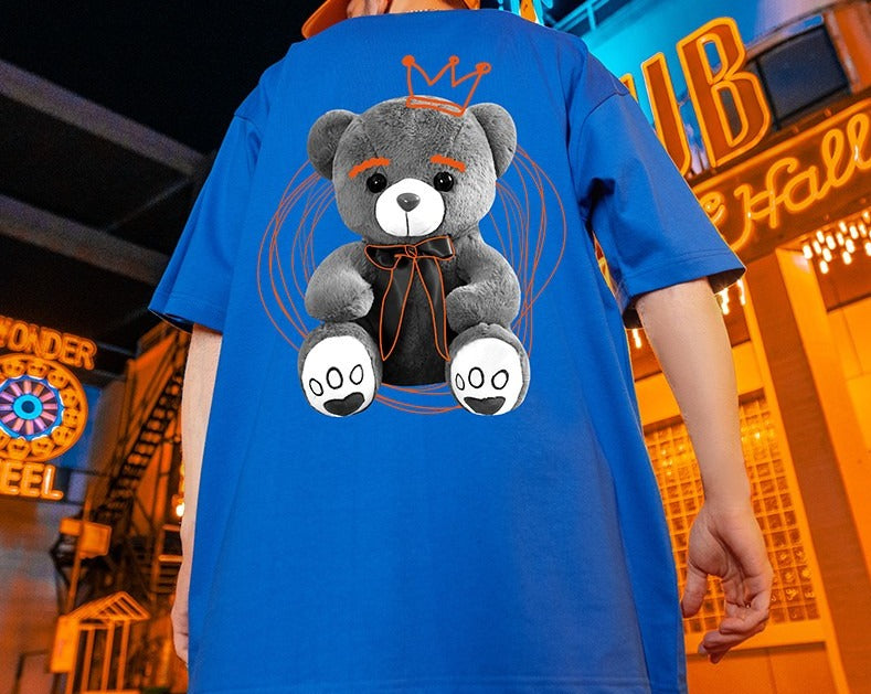 T-shirt Little Bear Short Sleeve Unisex Loose Size Half Sleeves